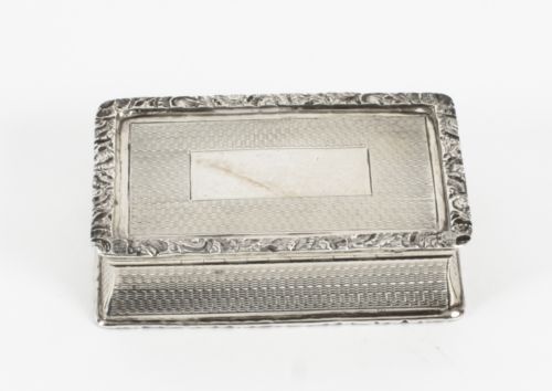 fig 1. Antique Edwardian Silver Snuff Box Pill Box Thomas Hayes 1902