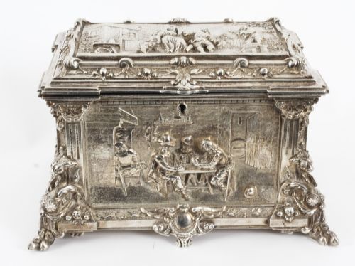 fig 1. Antique French Silver-plated Jewellery Casket 19th Century