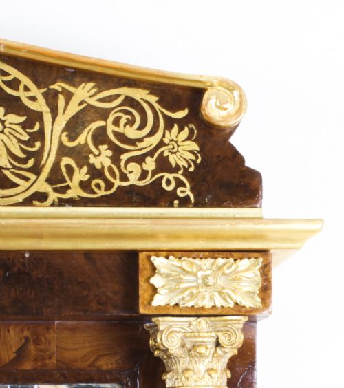 ANTIQUE FRENCH BURR WALNUT PARCEL GILT MIRROR 19TH C 144X89CM - ADDITIONAL PHOTO 6