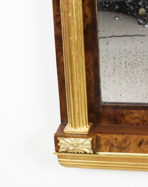 ANTIQUE FRENCH BURR WALNUT PARCEL GILT MIRROR 19TH C 144X89CM - ADDITIONAL PHOTO 7