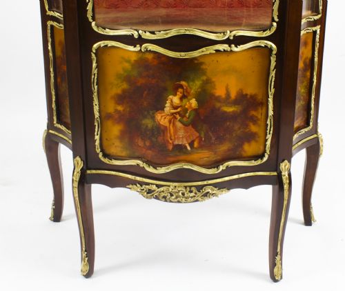 fig 2. Antique French Vernis Martin Vitrine Display Cabinet 19th C