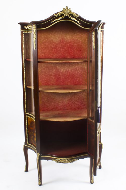fig 7. Antique French Vernis Martin Vitrine Display Cabinet 19th C