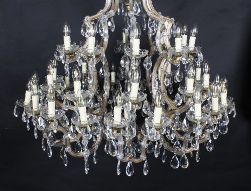 ANTIQUE ENGLISH 41 LIGHT BALLROOM CRYSTAL CHANDELIER C1920 - ADDITIONAL PHOTO 1