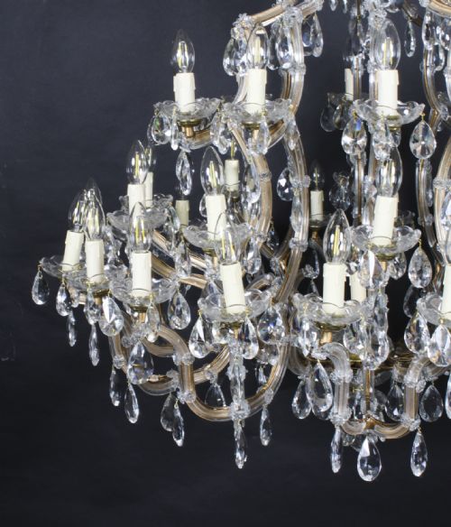 ANTIQUE ENGLISH 41 LIGHT BALLROOM CRYSTAL CHANDELIER C1920 - ADDITIONAL PHOTO 6