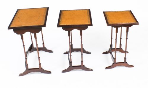 fig 1. Antique Nest of 3 Tables Circa 1920