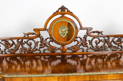 fig 2. Antique Victorian Ormolu Mounted Walnut Open Bookcase 19th Century