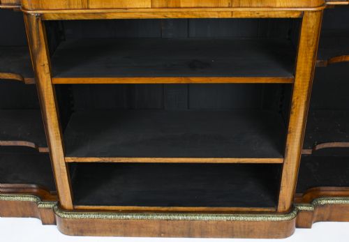 fig 4. Antique Victorian Ormolu Mounted Walnut Open Bookcase 19th Century