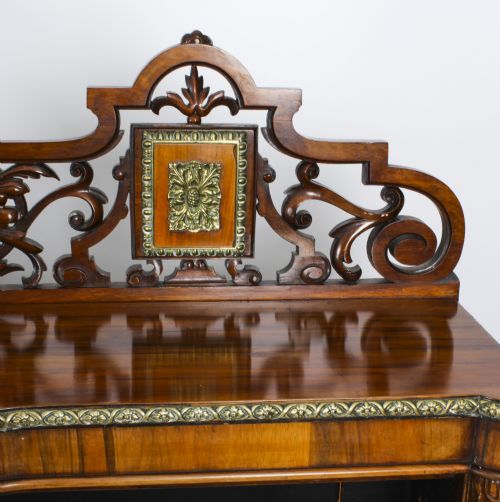 fig 5. Antique Victorian Ormolu Mounted Walnut Open Bookcase 19th Century