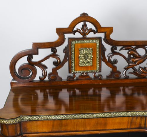 fig 6. Antique Victorian Ormolu Mounted Walnut Open Bookcase 19th Century