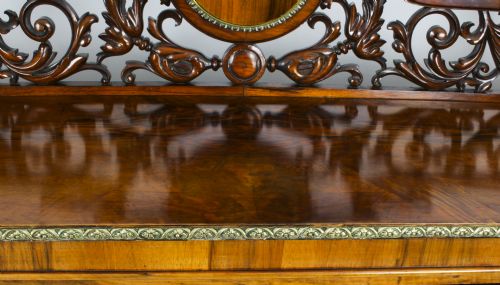 fig 9. Antique Victorian Ormolu Mounted Walnut Open Bookcase 19th Century