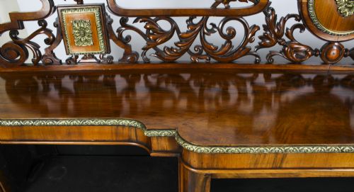 fig 10. Antique Victorian Ormolu Mounted Walnut Open Bookcase 19th Century