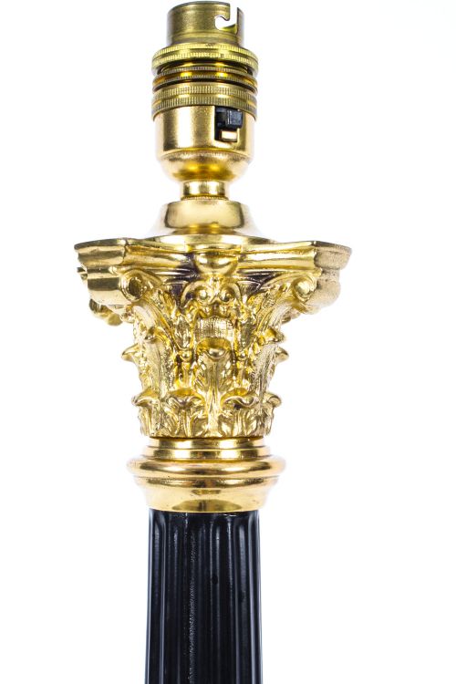 fig 1. Antique Regency Revival Corinthian Column Table Lamp Late 19th C