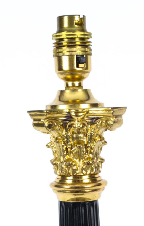 fig 2. Antique Regency Revival Corinthian Column Table Lamp Late 19th C