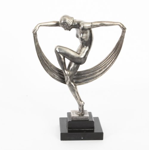 Antique Art Deco Bronze Sculpture of a Dancer Max Le Verrier Paris C1930
