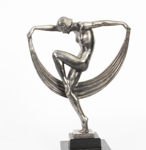 fig 2. Antique Art Deco Bronze Sculpture of a Dancer Max le Verrier Paris C1930
