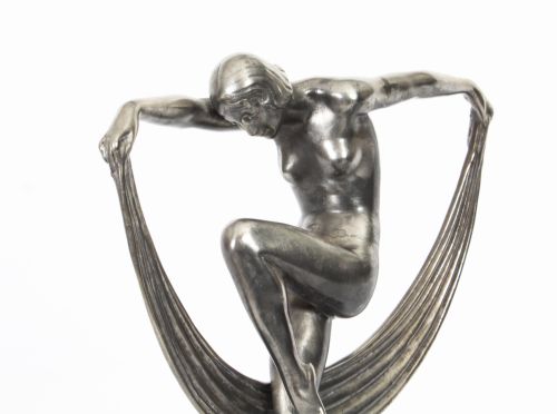fig 3. Antique Art Deco Bronze Sculpture of a Dancer Max le Verrier Paris C1930
