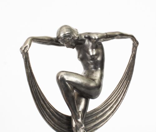 fig 4. Antique Art Deco Bronze Sculpture of a Dancer Max le Verrier Paris C1930
