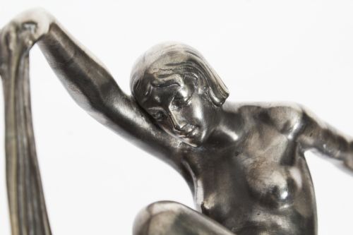 fig 5. Antique Art Deco Bronze Sculpture of a Dancer Max le Verrier Paris C1930
