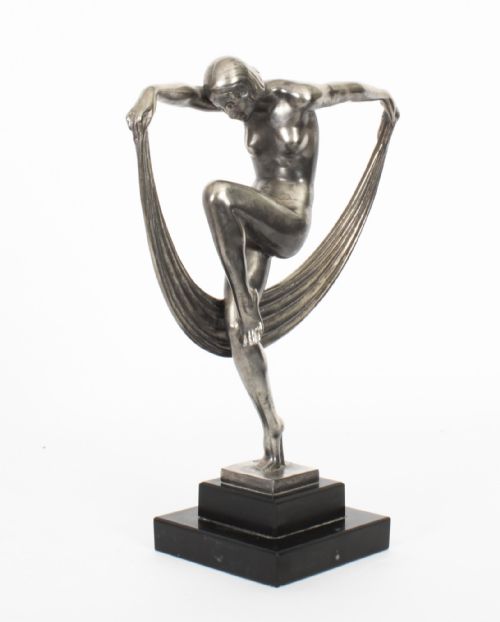 fig 6. Antique Art Deco Bronze Sculpture of a Dancer Max le Verrier Paris C1930
