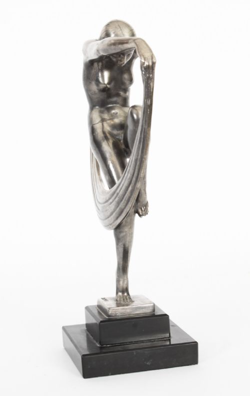 fig 7. Antique Art Deco Bronze Sculpture of a Dancer Max le Verrier Paris C1930

