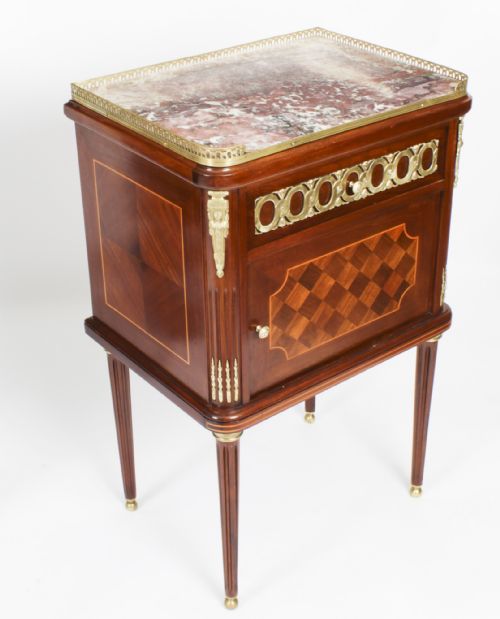 fig 4. Antique Pair French Empire Style Bedside Cabinets 19th Century
