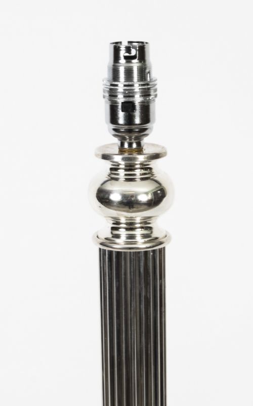 fig 2. Antique Victorian Silver Plated Doric Column Table Lamp 19th C