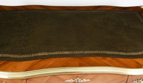fig 5. Antique French Kingwood & Ormolu Mounted Bureau Plat Desk 19th C