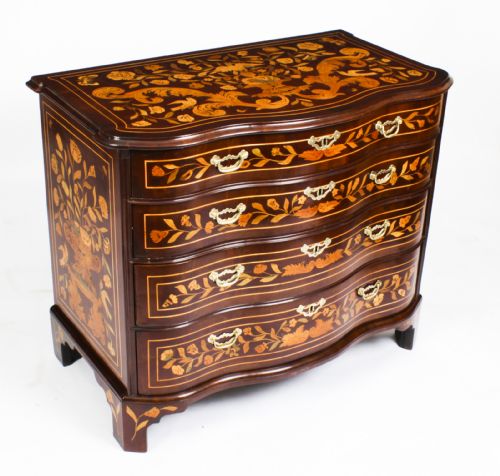 Antique Dutch Marquetry Chest of Drawers 19th Century
