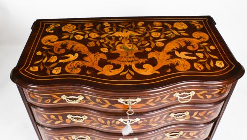 fig 2. Antique Dutch Marquetry Chest of Drawers 19th Century