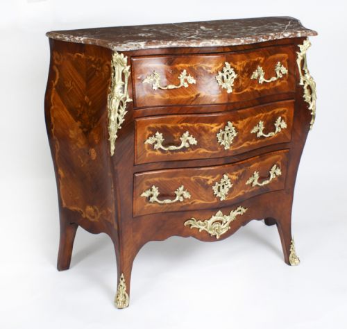 Antique French Louis Revival Marquetry Commode 19th Century
