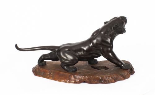 fig 1. Antique Large Japanese Bronze Tiger Meiji Period 19th C