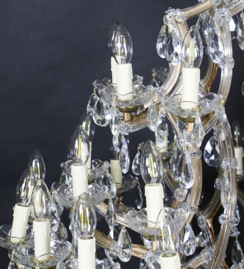 ANTIQUE PAIR ENGLISH 41 LIGHT BALLROOM CRYSTAL CHANDELIERS C1920 - ADDITIONAL PHOTO 7