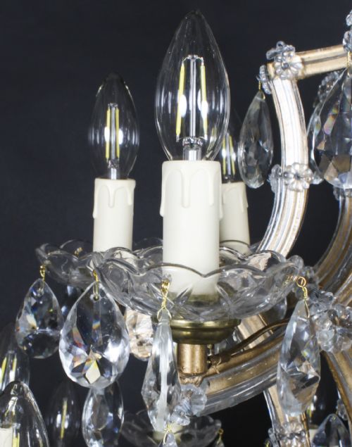 ANTIQUE PAIR ENGLISH 41 LIGHT BALLROOM CRYSTAL CHANDELIERS C1920 - ADDITIONAL PHOTO 10