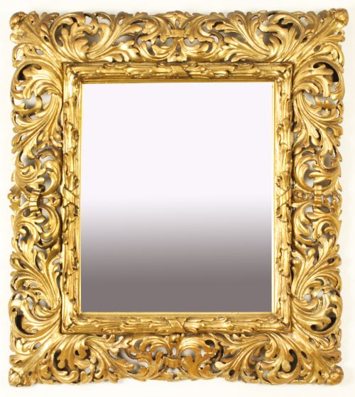 Antique Italian Giltwood Florentine Mirror 19th Century 72x64cm
