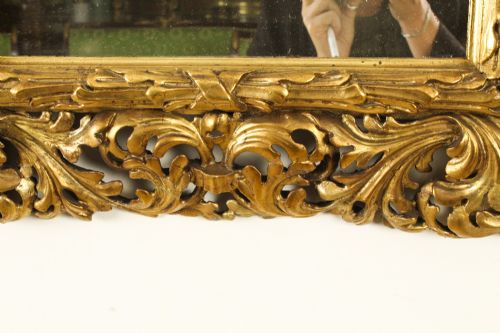 fig 1. Antique Italian Giltwood Florentine Mirror 19th Century 72x64cm
