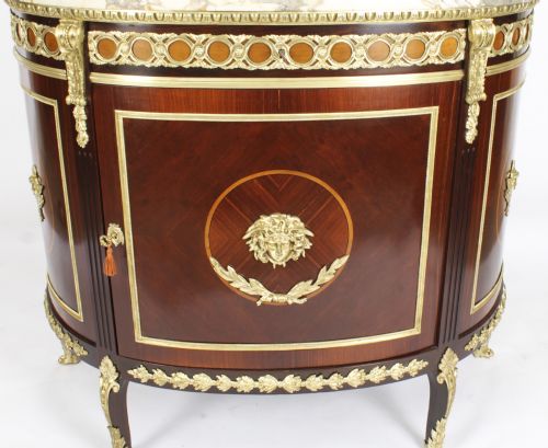 fig 1. Antique French Louis Revival Demi Lune Cabinet 19th Century C1860
