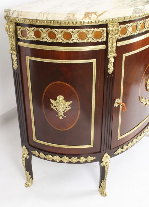 fig 2. Antique French Louis Revival Demi Lune Cabinet 19th Century C1860
