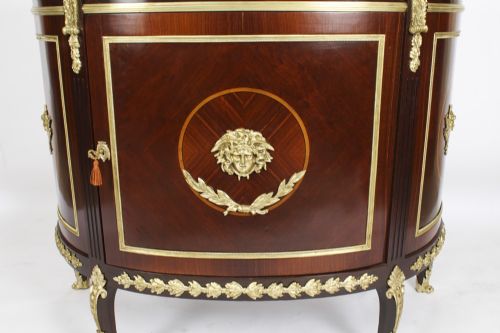 fig 3. Antique French Louis Revival Demi Lune Cabinet 19th Century C1860
