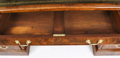fig 9. Antique Victorian Burr Walnut Partners Pedestal Desk 19th C
