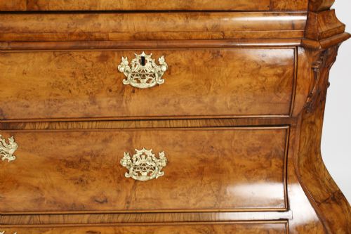 fig 3. Antique Dutch Burr Walnut Bombé Cabinet Armoire 18th Century