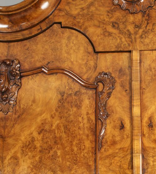 fig 6. Antique Dutch Burr Walnut Bombé Cabinet Armoire 18th Century