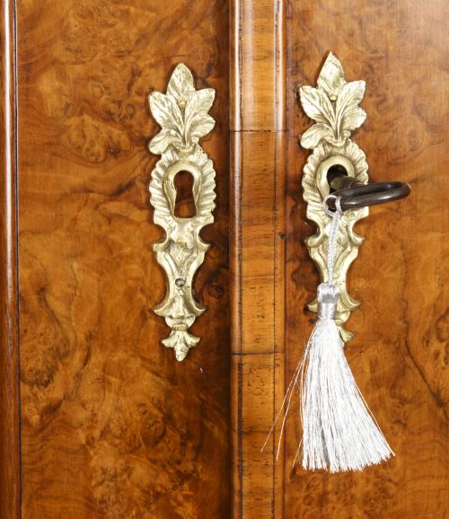fig 7. Antique Dutch Burr Walnut Bombé Cabinet Armoire 18th Century