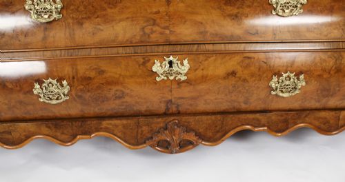 fig 8. Antique Dutch Burr Walnut Bombé Cabinet Armoire 18th Century