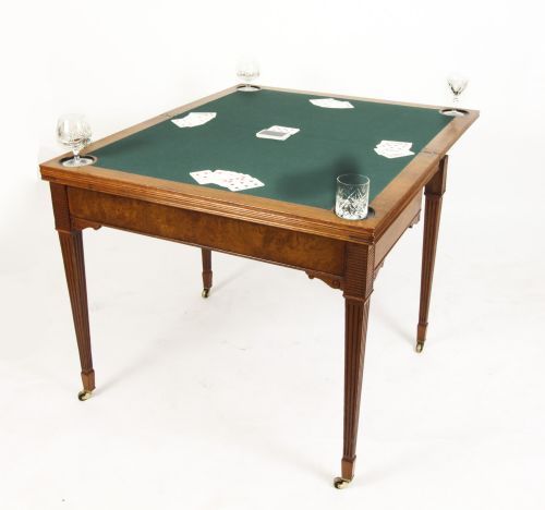 fig 2. Antique Victorian Pollard Oak Games Card Roulette Table 19th C

