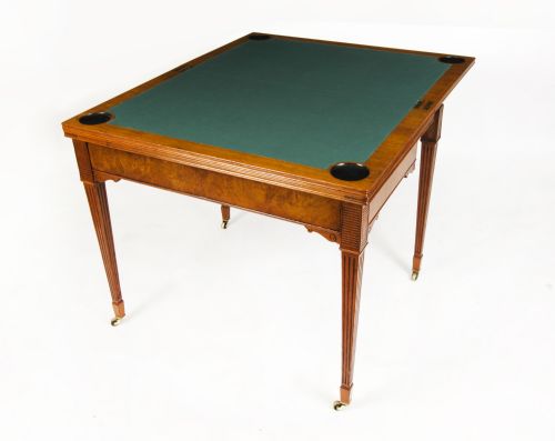 fig 3. Antique Victorian Pollard Oak Games Card Roulette Table 19th C
