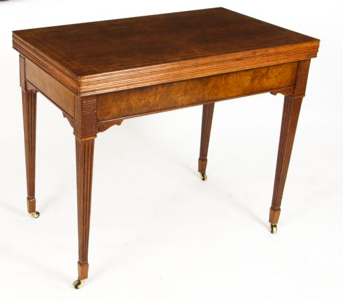 fig 6. Antique Victorian Pollard Oak Games Card Roulette Table 19th C
