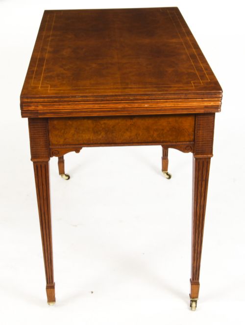 fig 7. Antique Victorian Pollard Oak Games Card Roulette Table 19th C
