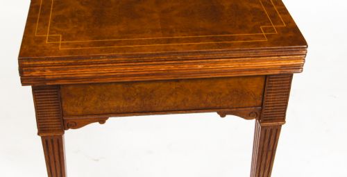 fig 8. Antique Victorian Pollard Oak Games Card Roulette Table 19th C
