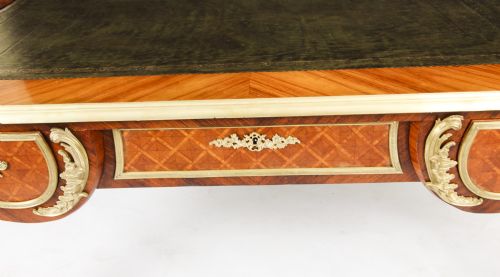 ANTIQUE LOUIS REVIVAL KINGWOOD ORMOLU MOUNTED BUREAU PLAT DESK 19TH C - ADDITIONAL PHOTO 5