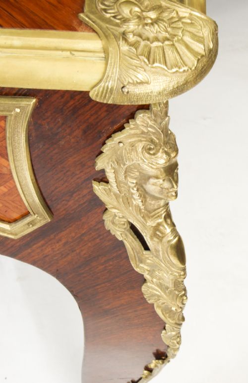 ANTIQUE LOUIS REVIVAL KINGWOOD ORMOLU MOUNTED BUREAU PLAT DESK 19TH C - ADDITIONAL PHOTO 10